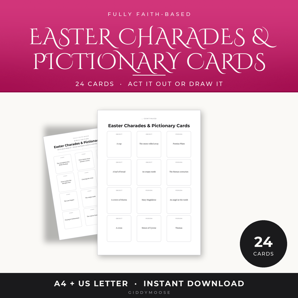 Easter Charades and Pictionary Printable
