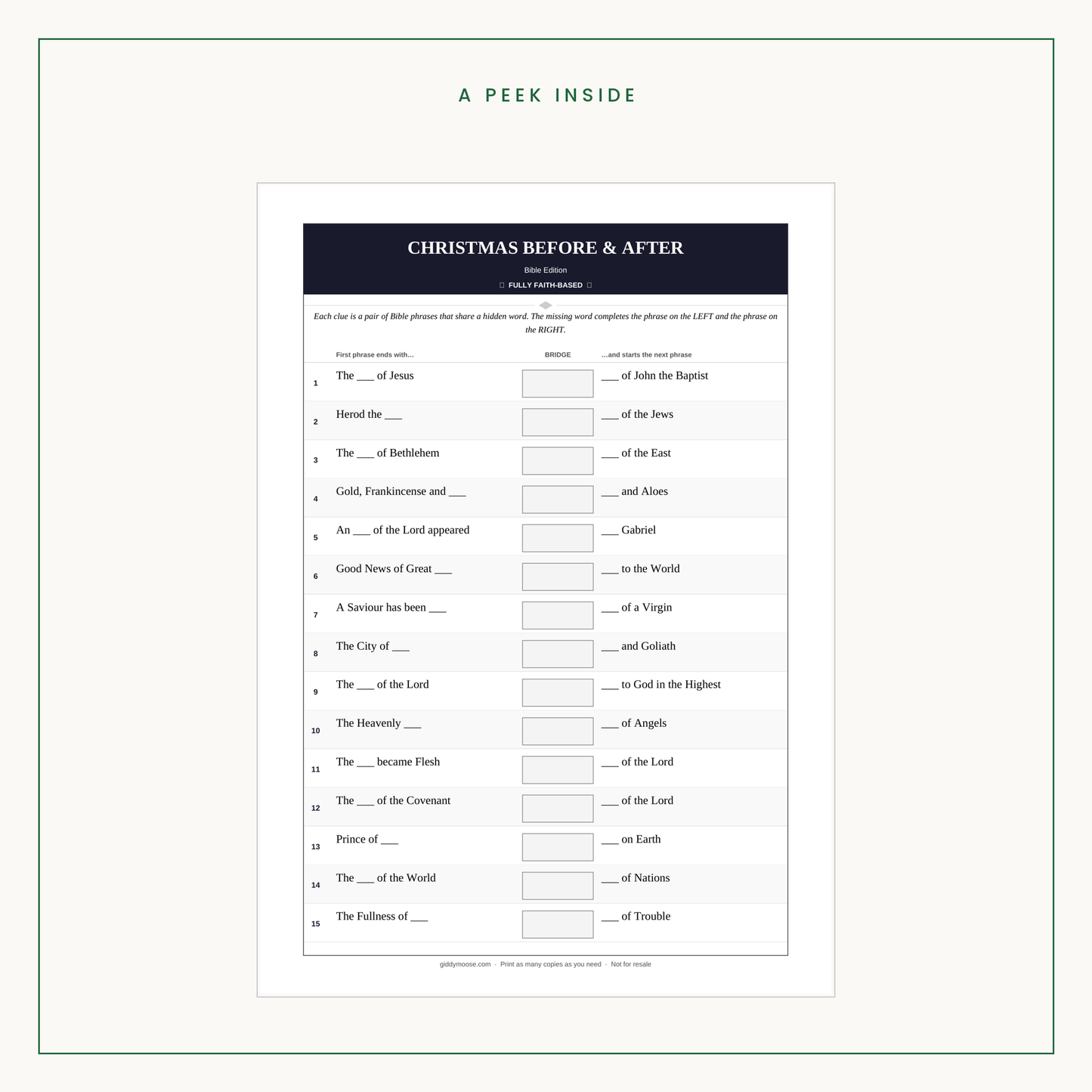 Christmas Before and After Word Game Printable — image 3