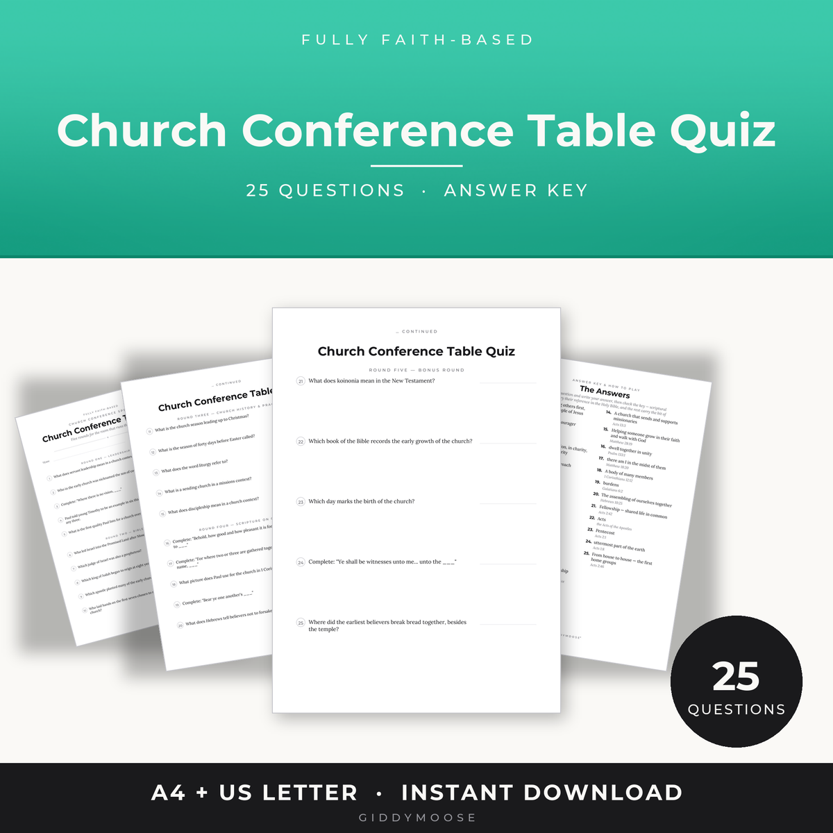 Church Leadership Bible Quiz Printable