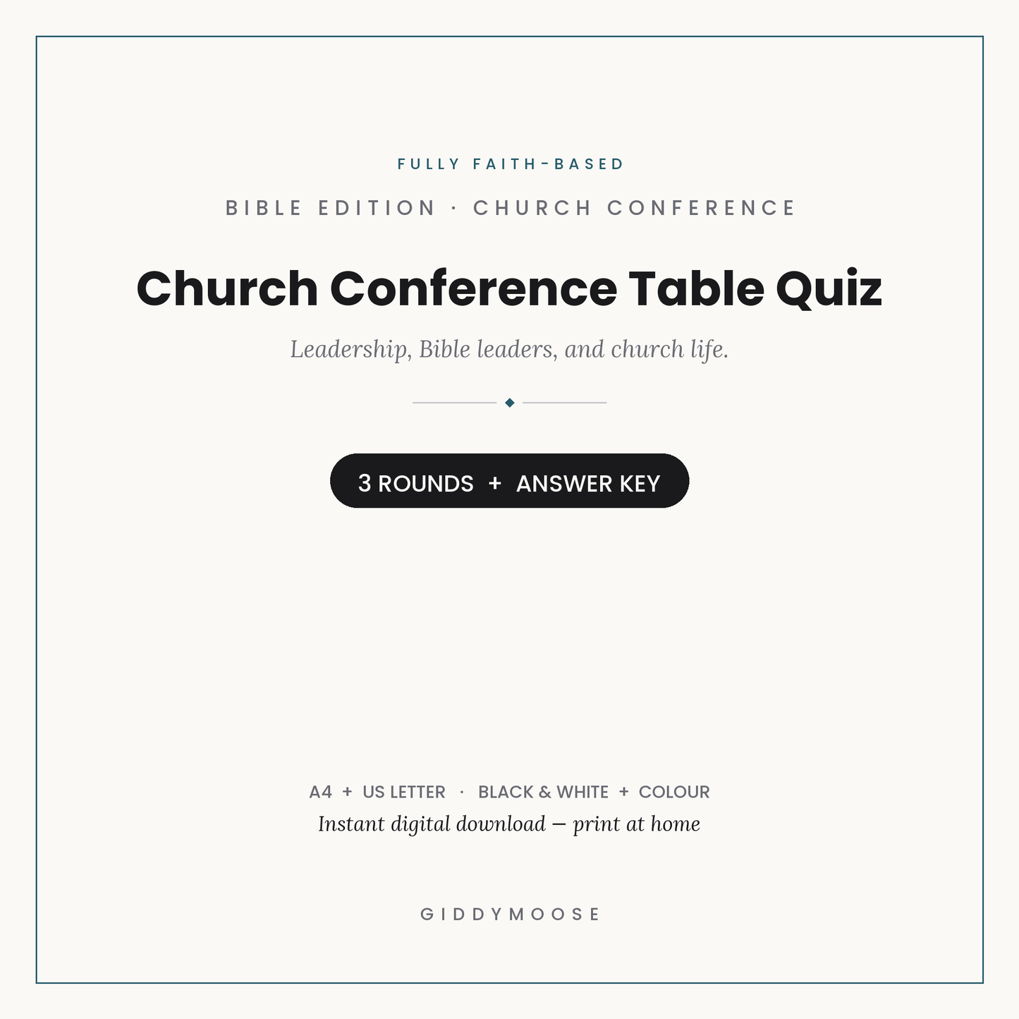 Church Leadership Bible Quiz Printable