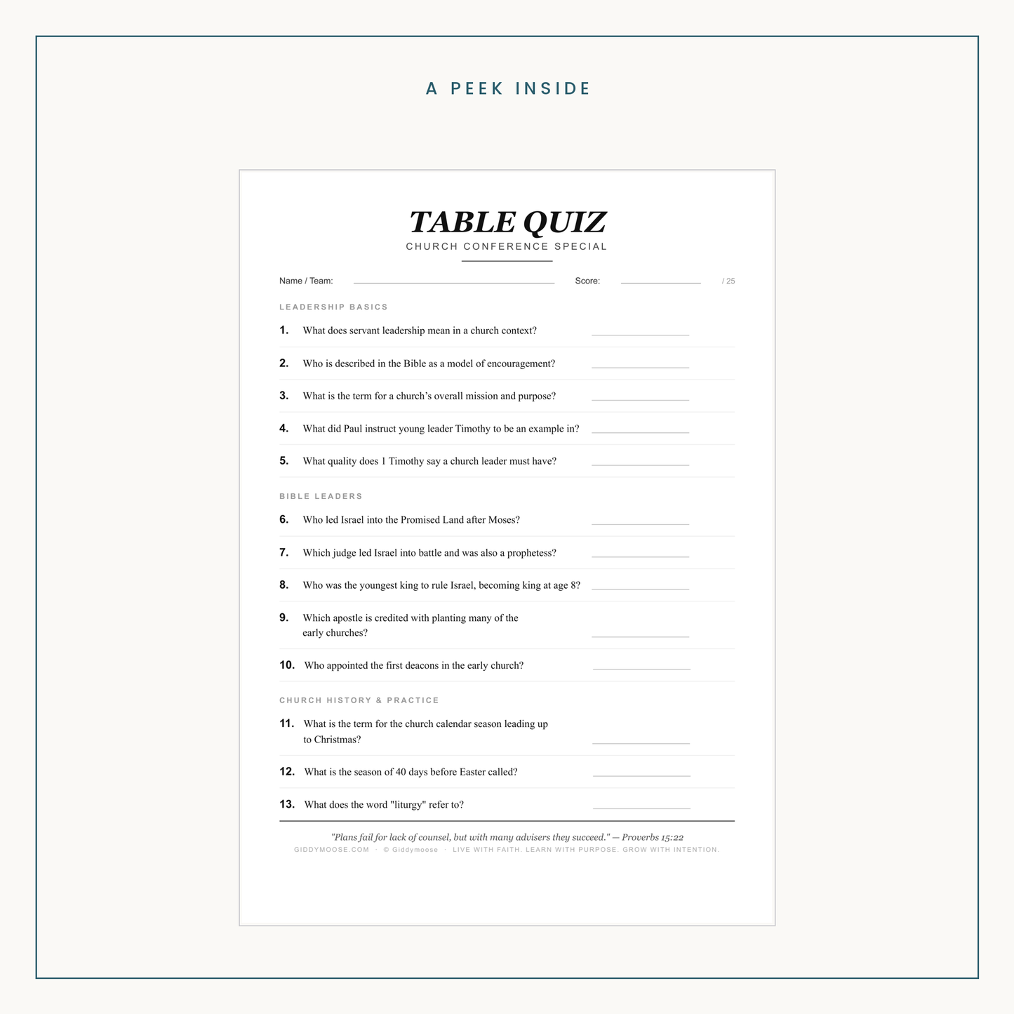 Church Leadership Bible Quiz Printable — image 3