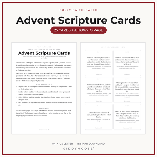 Advent Scripture Cards Printable