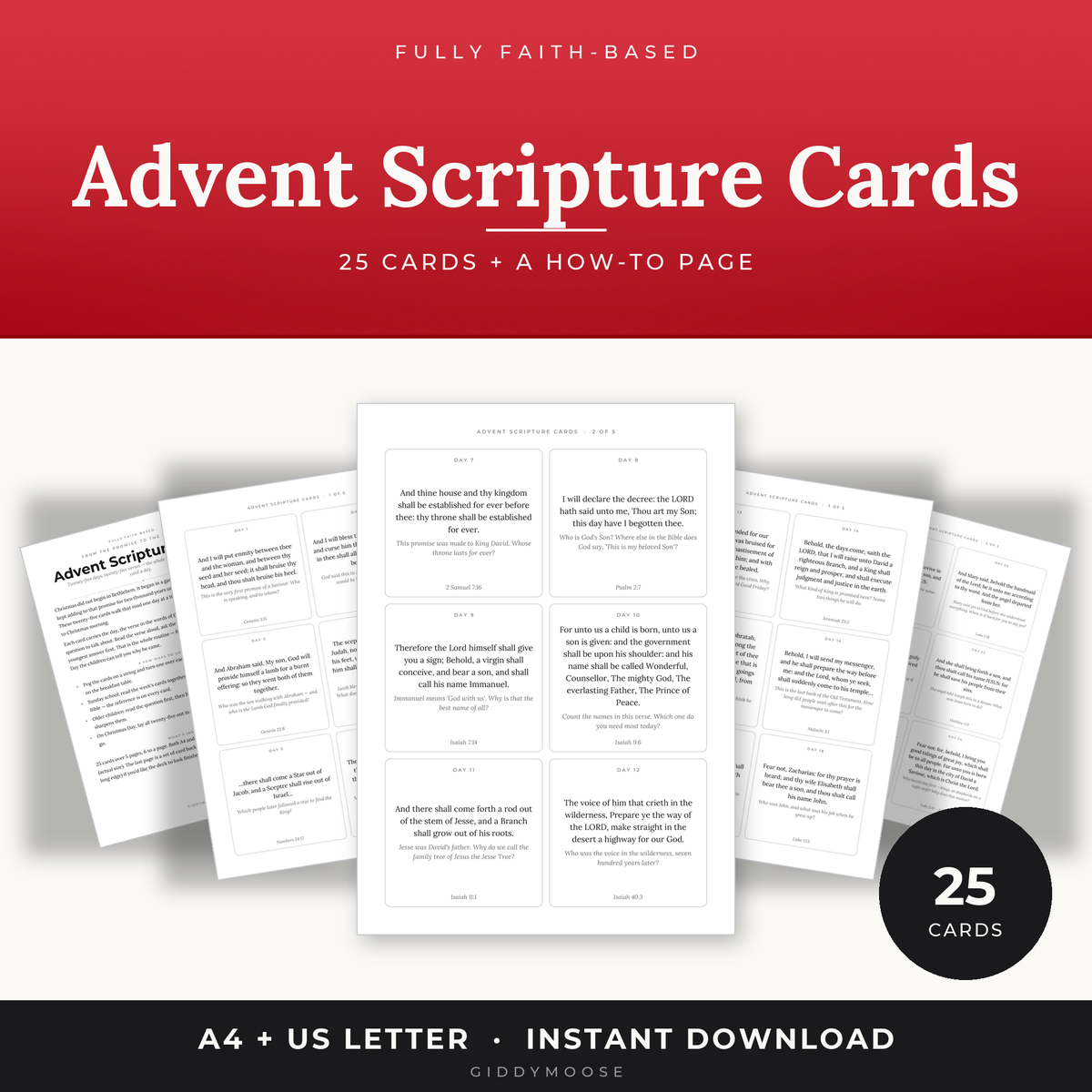 Advent Scripture Cards Printable