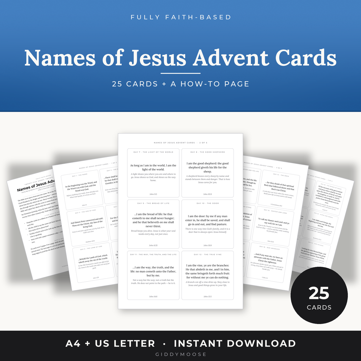 Names of Jesus Advent Cards Printable