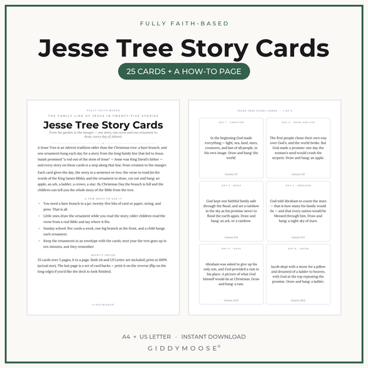 Jesse Tree Advent Cards Printable