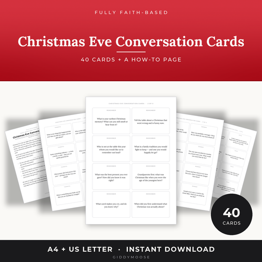Christmas Eve Conversation Cards Printable