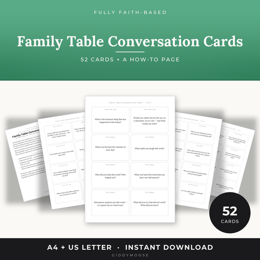 Family Conversation Cards Printable