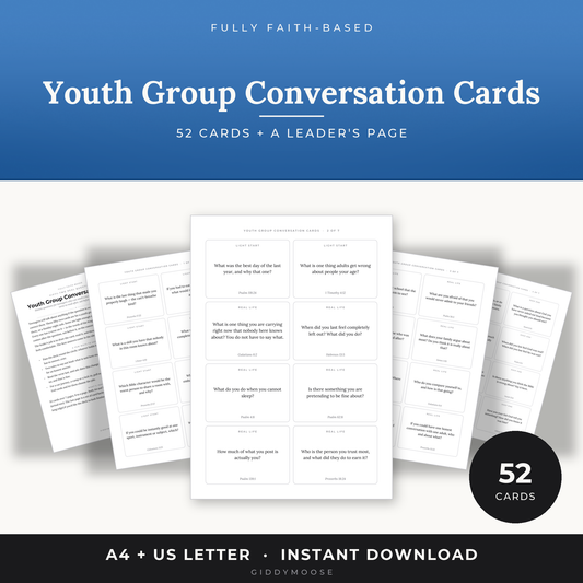 Youth Group Conversation Cards Printable