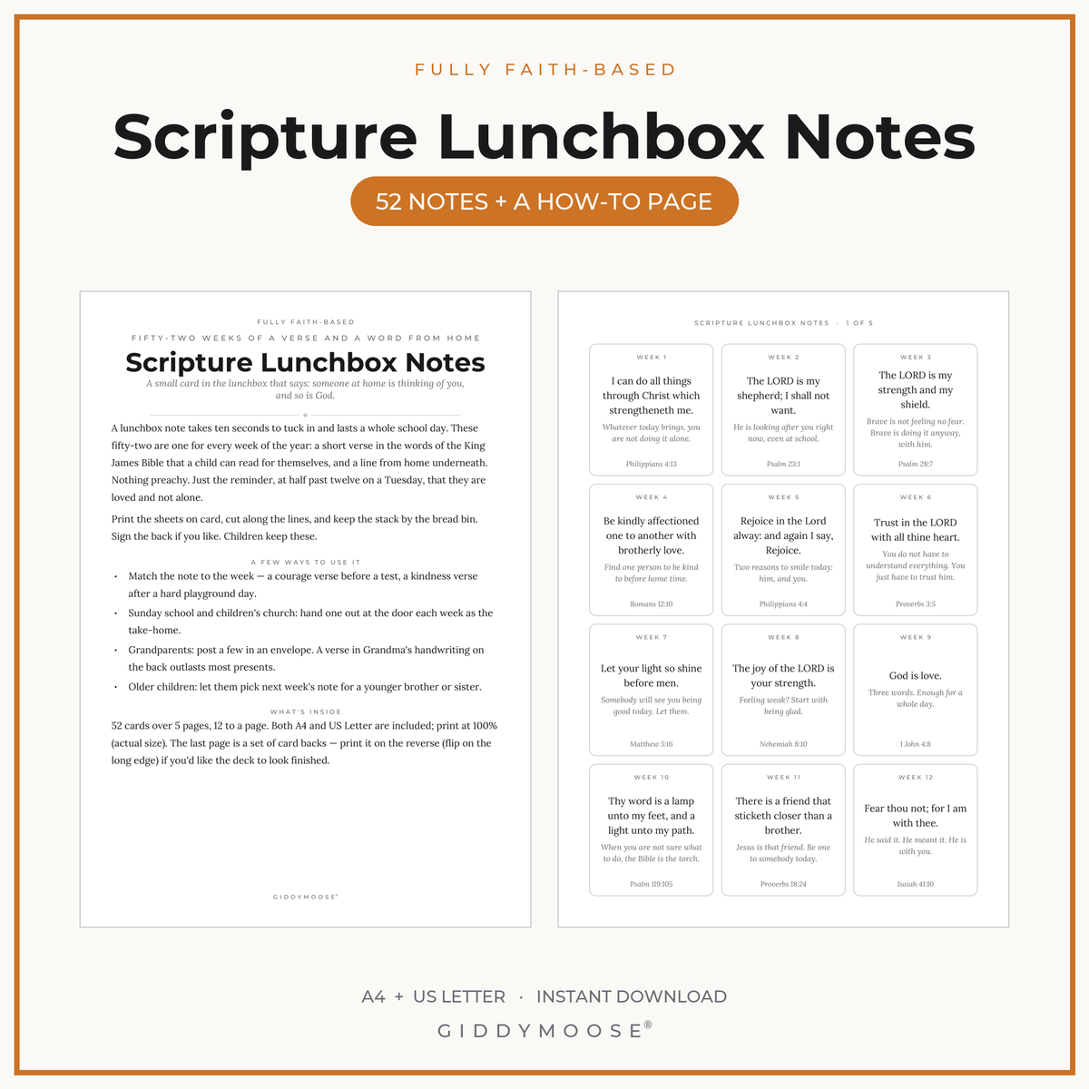 Scripture Lunchbox Notes Printable