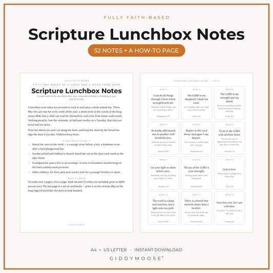 Scripture Lunchbox Notes Printable