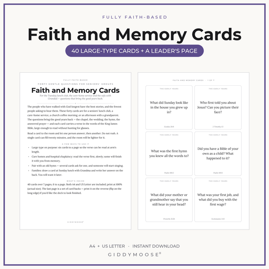 Seniors Group Conversation Cards Printable
