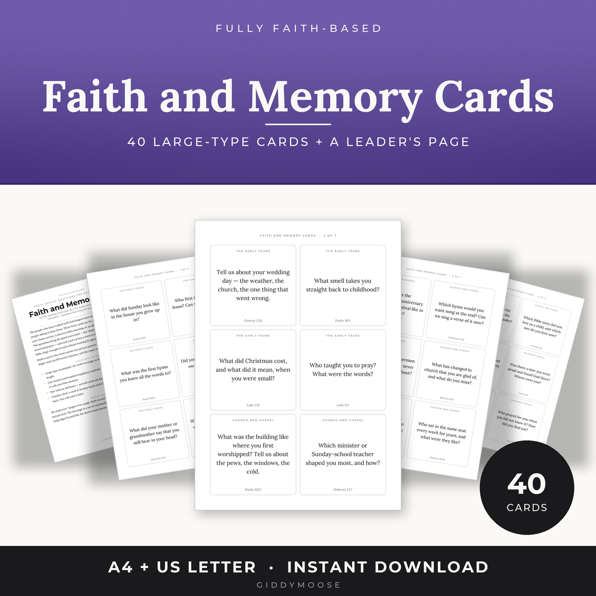 Seniors Group Conversation Cards Printable