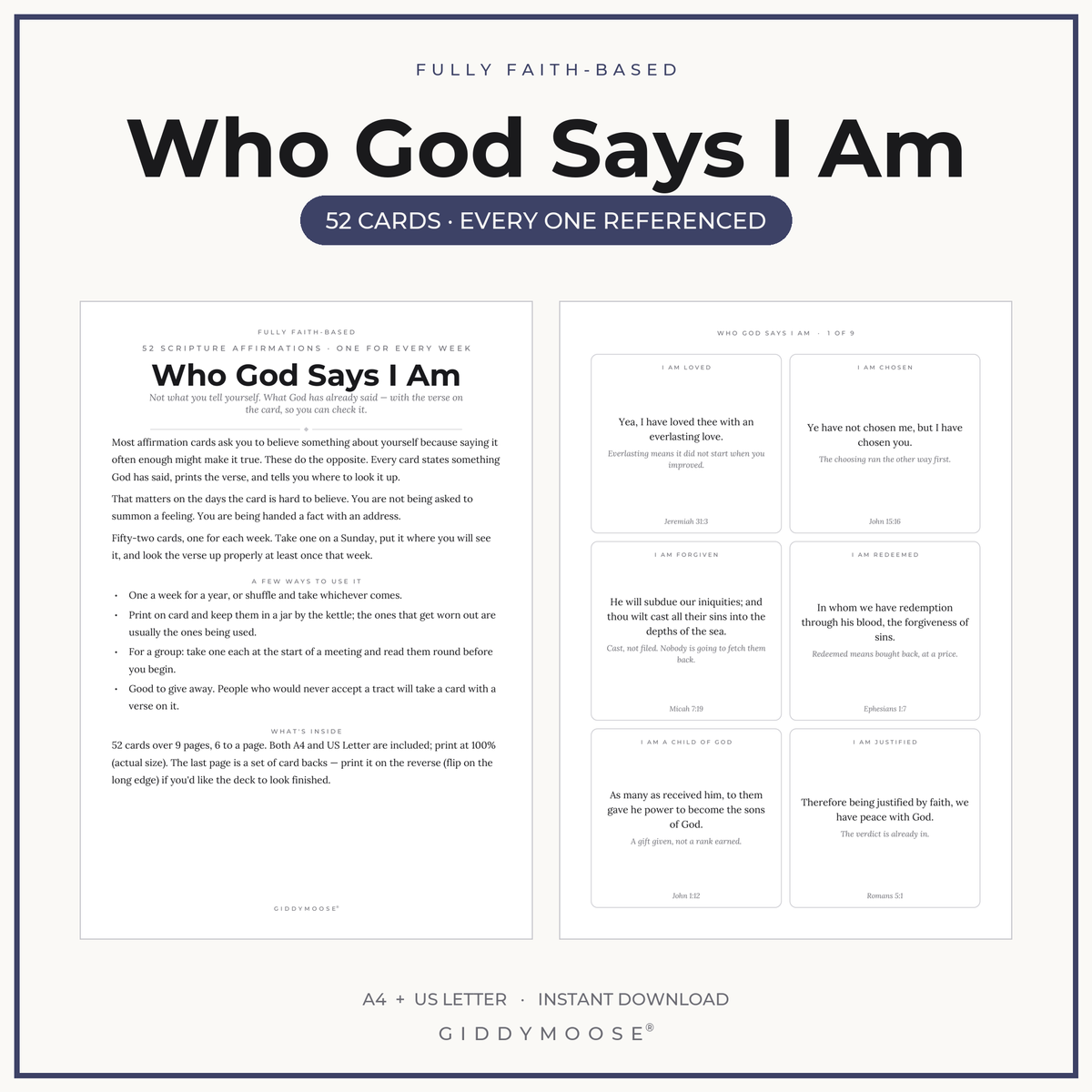Scripture Affirmation Cards Printable