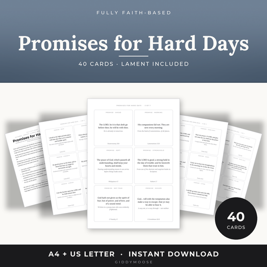 Promises for Hard Days Cards Printable