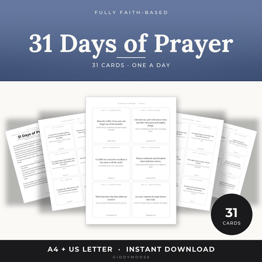 31 Days of Prayer Cards Printable