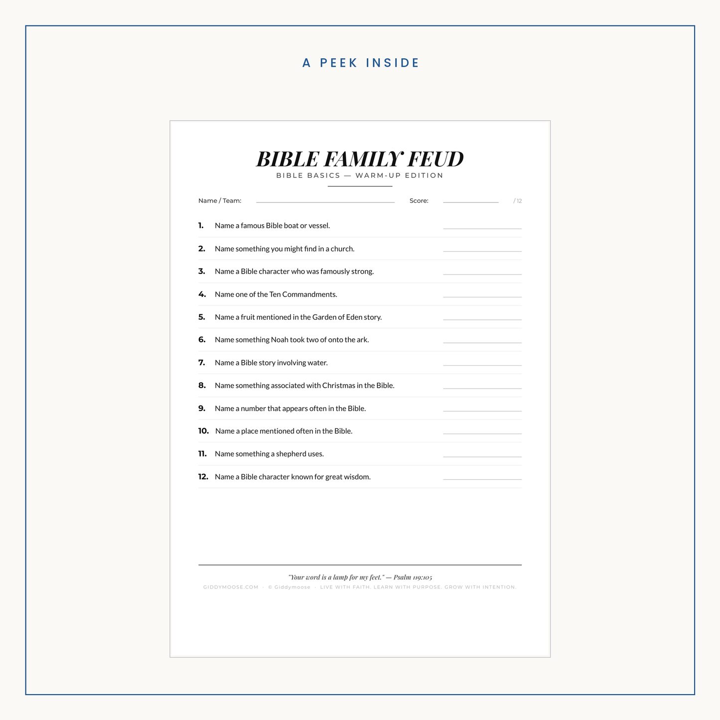 Bible Family Feud Game Printable — image 3