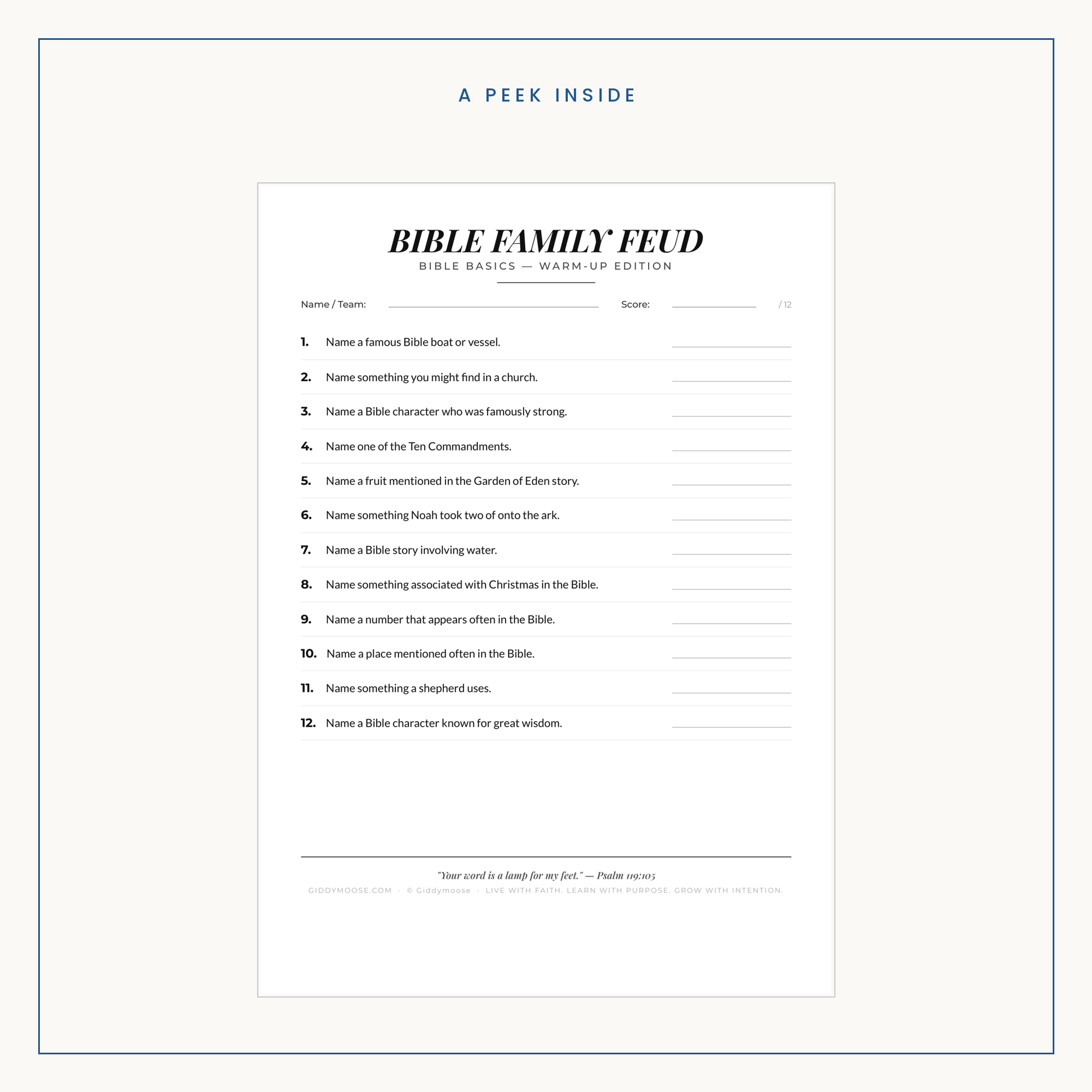 Bible Family Feud Game Printable — image 3