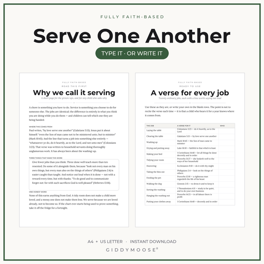 Editable Christian Chore Chart Printable