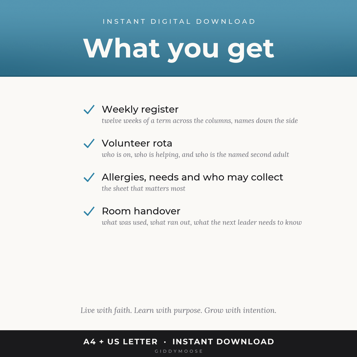 Editable Sunday School Register and Volunteer Rota Printable — image 2