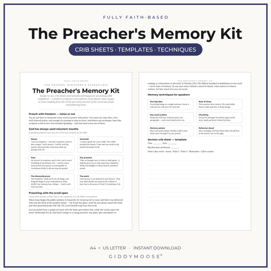 Sermon Crib Sheet Template Printable