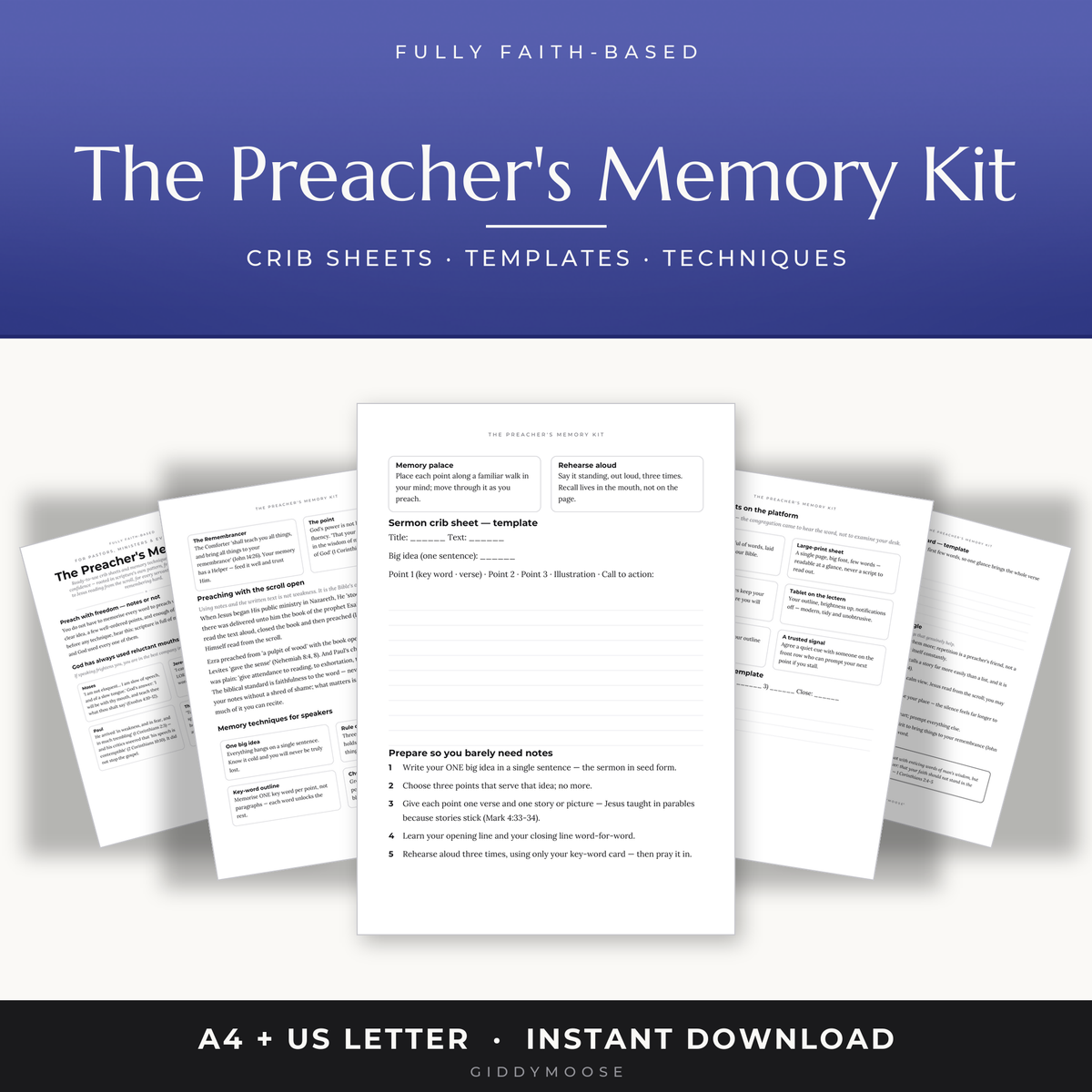 Sermon Crib Sheet Template Printable
