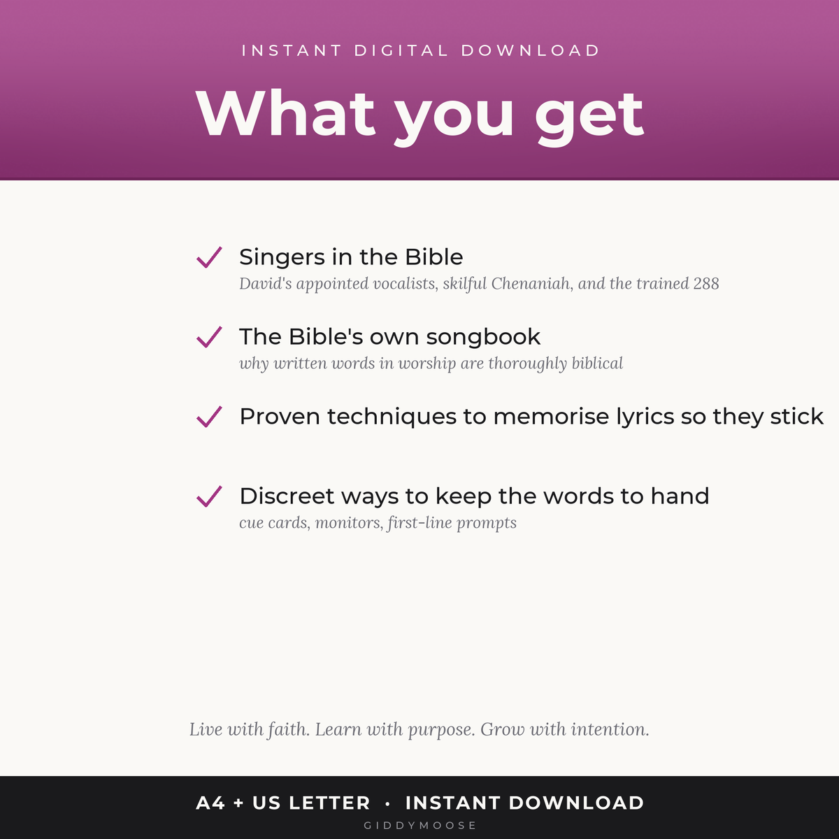 Worship Singer Lyric Memory Guide Printable — image 2