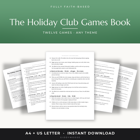 Holiday Club Games Printable