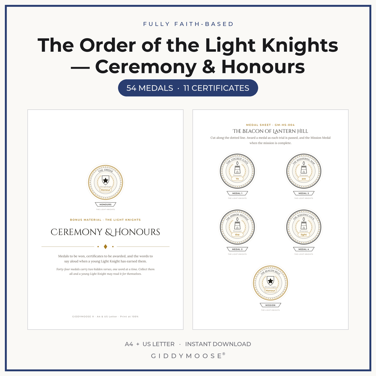 Light Knights Honours Pack Printable