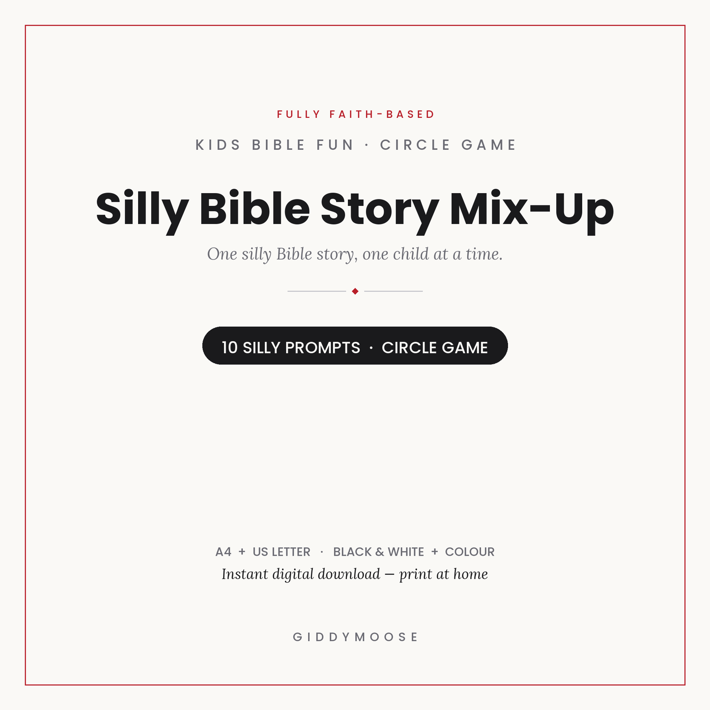 Kids Bible Circle Game Printable