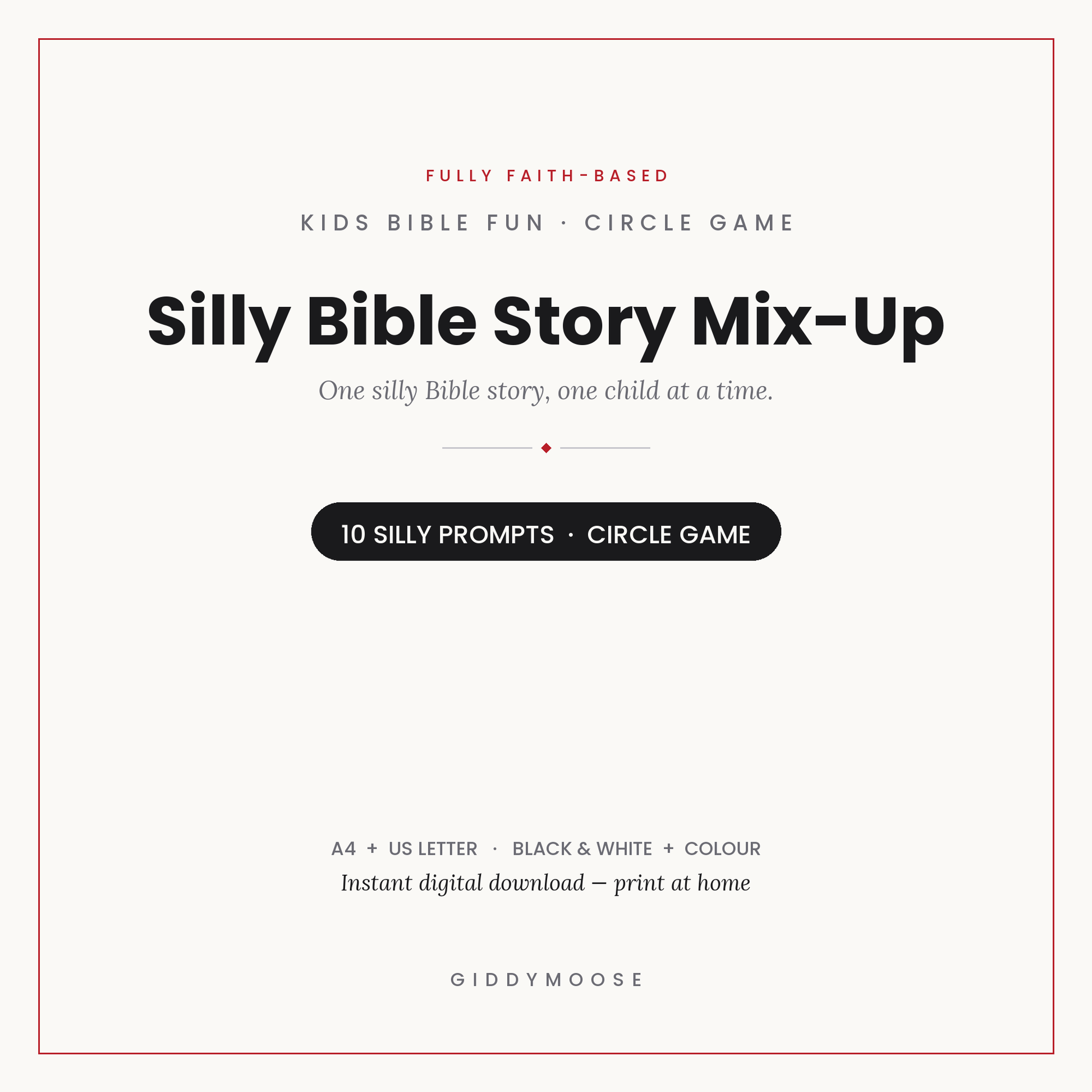 Kids Bible Circle Game Printable