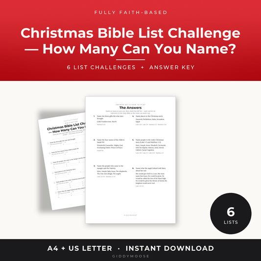 Christmas Bible List Challenge Printable