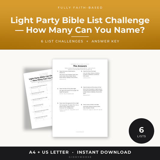 Light Party Bible List Challenge Printable