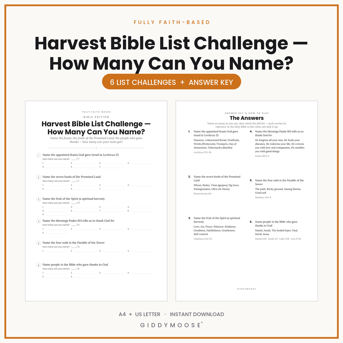 Harvest Bible List Challenge Printable