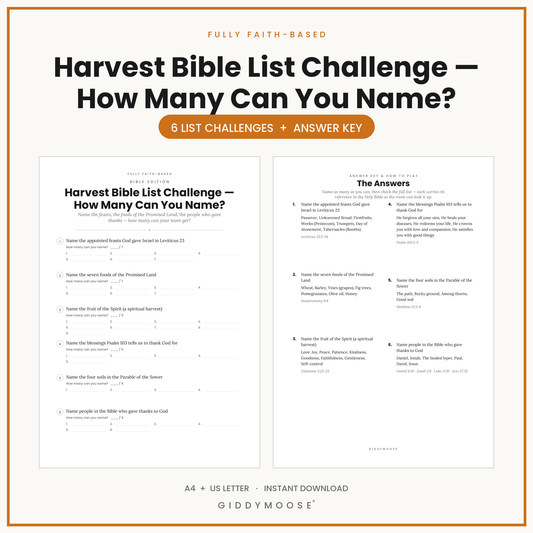 Harvest Bible List Challenge Printable