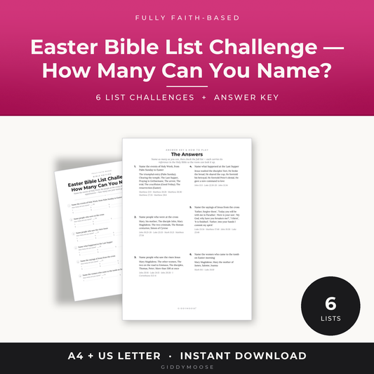 Easter Bible List Challenge Printable