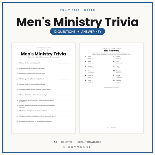 Men's Ministry Bible Trivia Printable