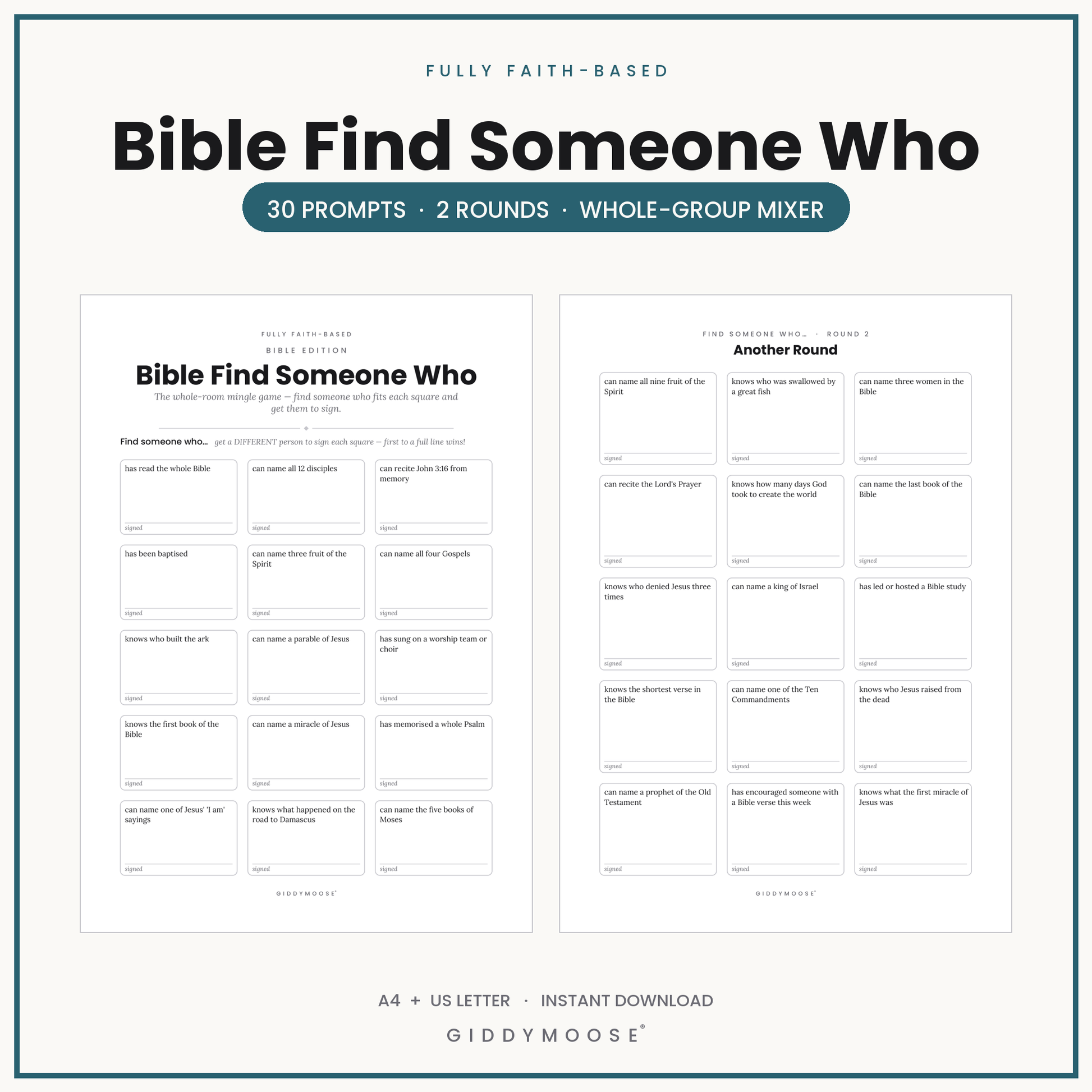 Bible Find Someone Who Printable