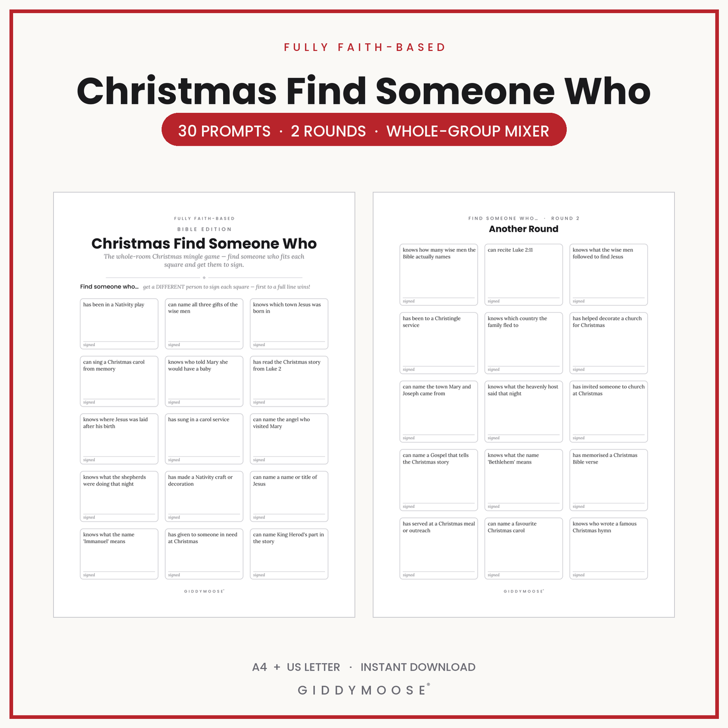 Christmas Find Someone Who Printable