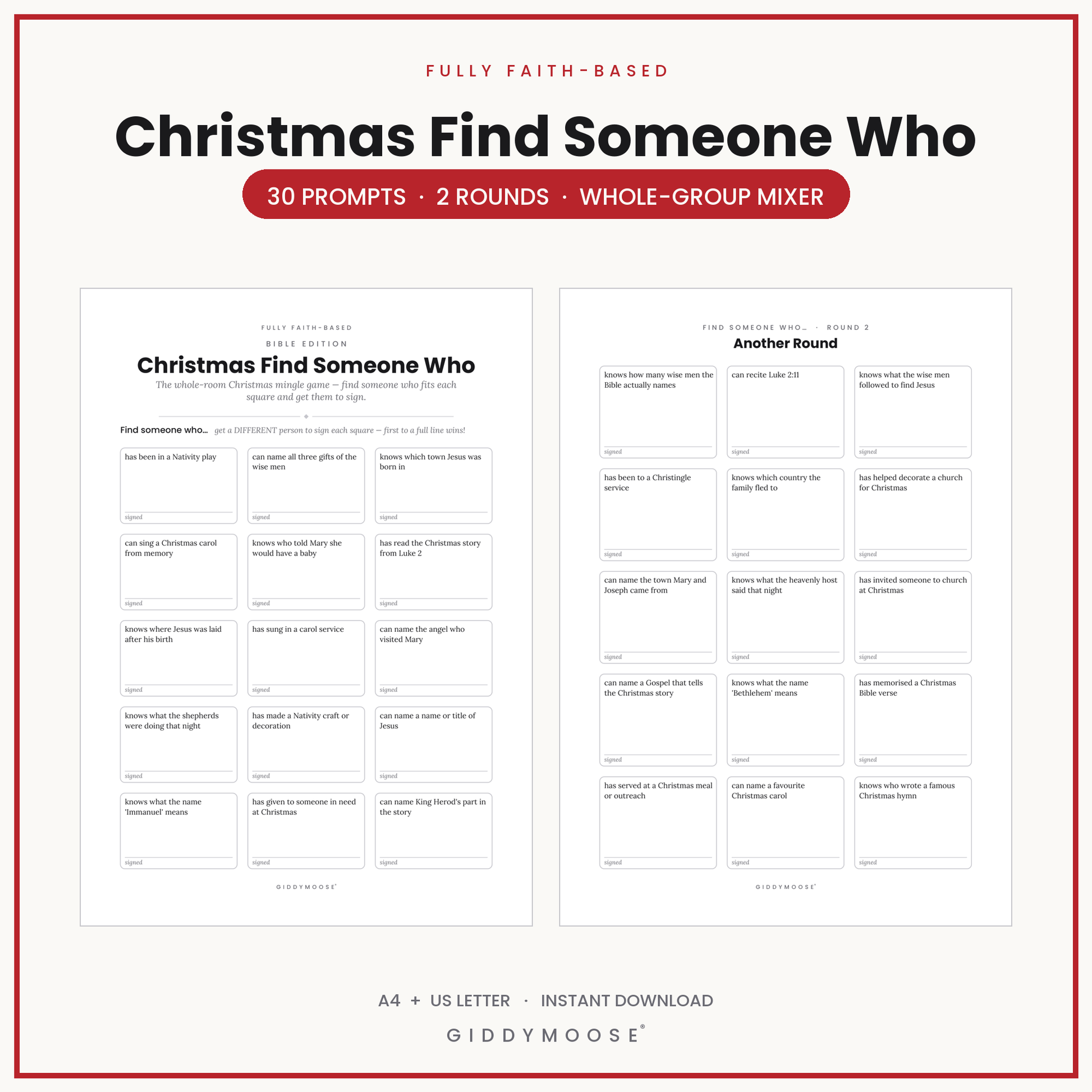 Christmas Find Someone Who Printable