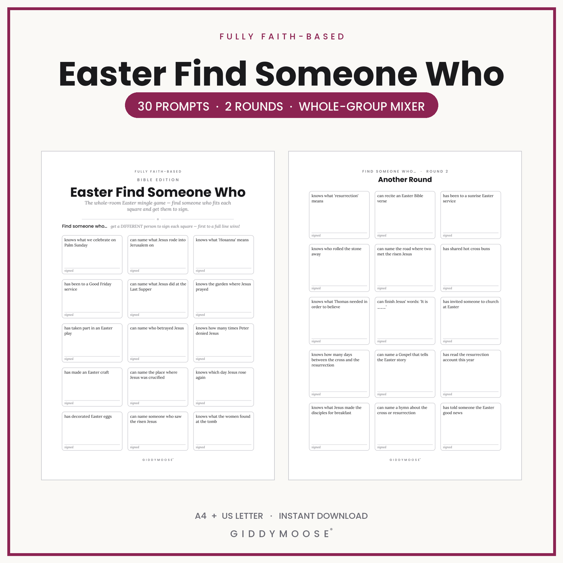 Easter Find Someone Who Printable