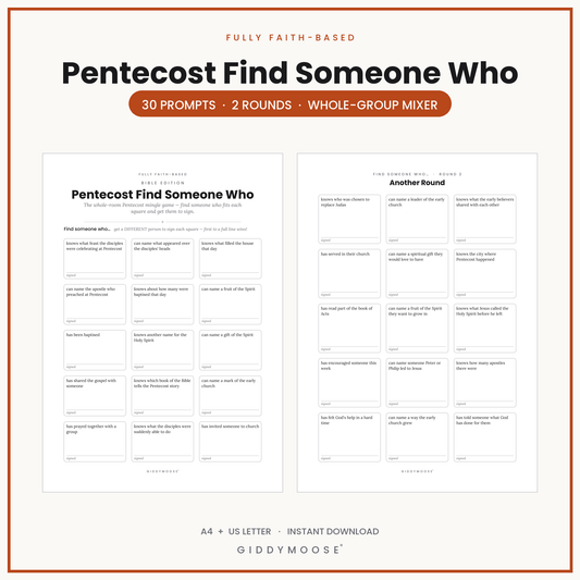 Pentecost Find Someone Who Printable