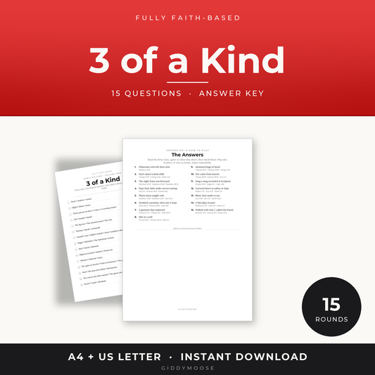 3 of a Kind Bible Game Printable