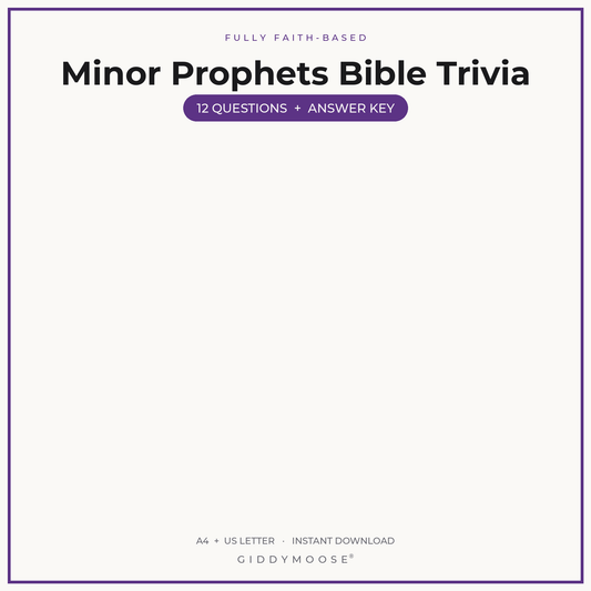 Minor Prophets Bible Trivia Printable