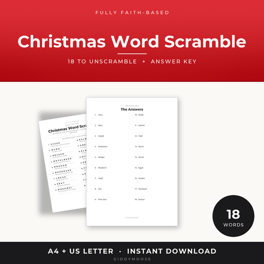 Christmas Word Scramble Printable