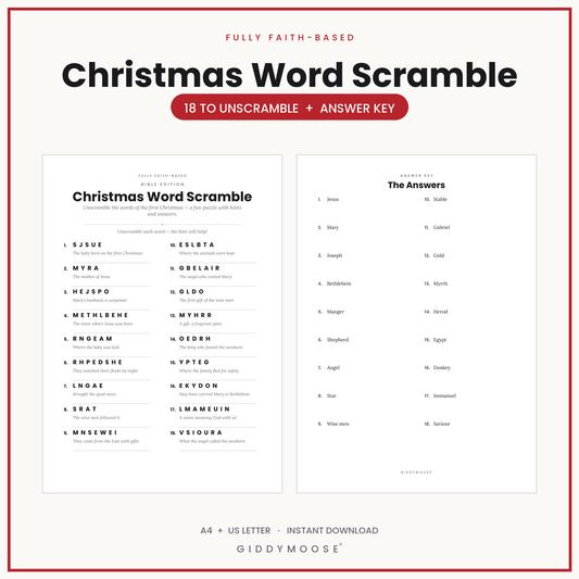 Christmas Word Scramble Printable