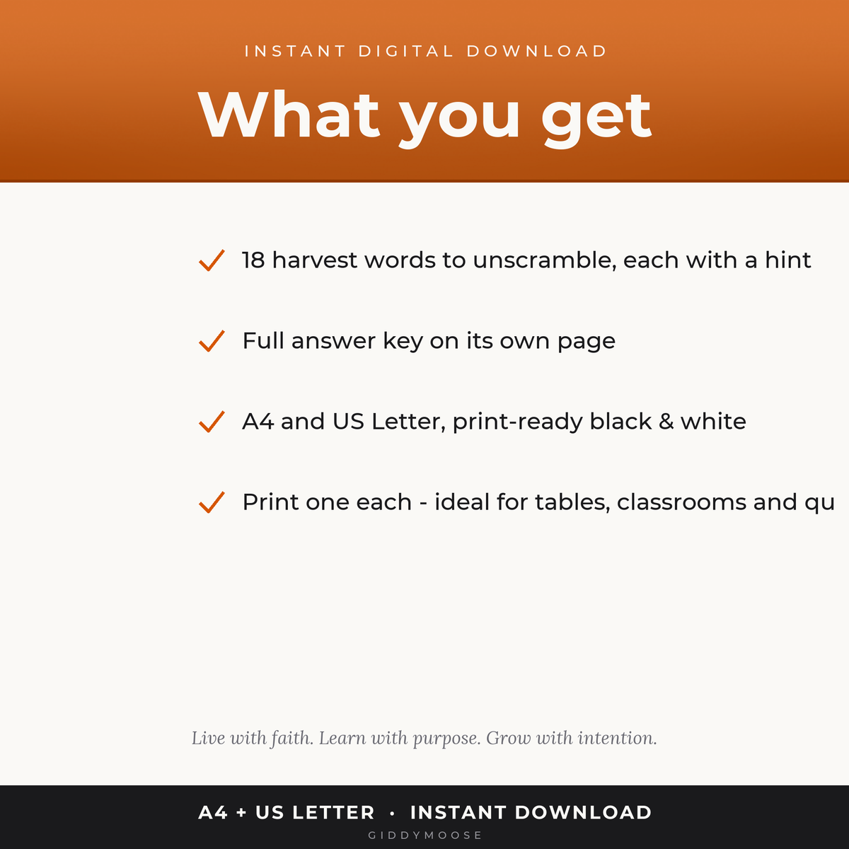 Harvest Word Scramble Printable — image 2