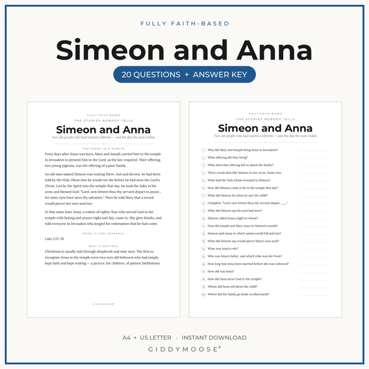 Simeon and Anna Bible Trivia Printable