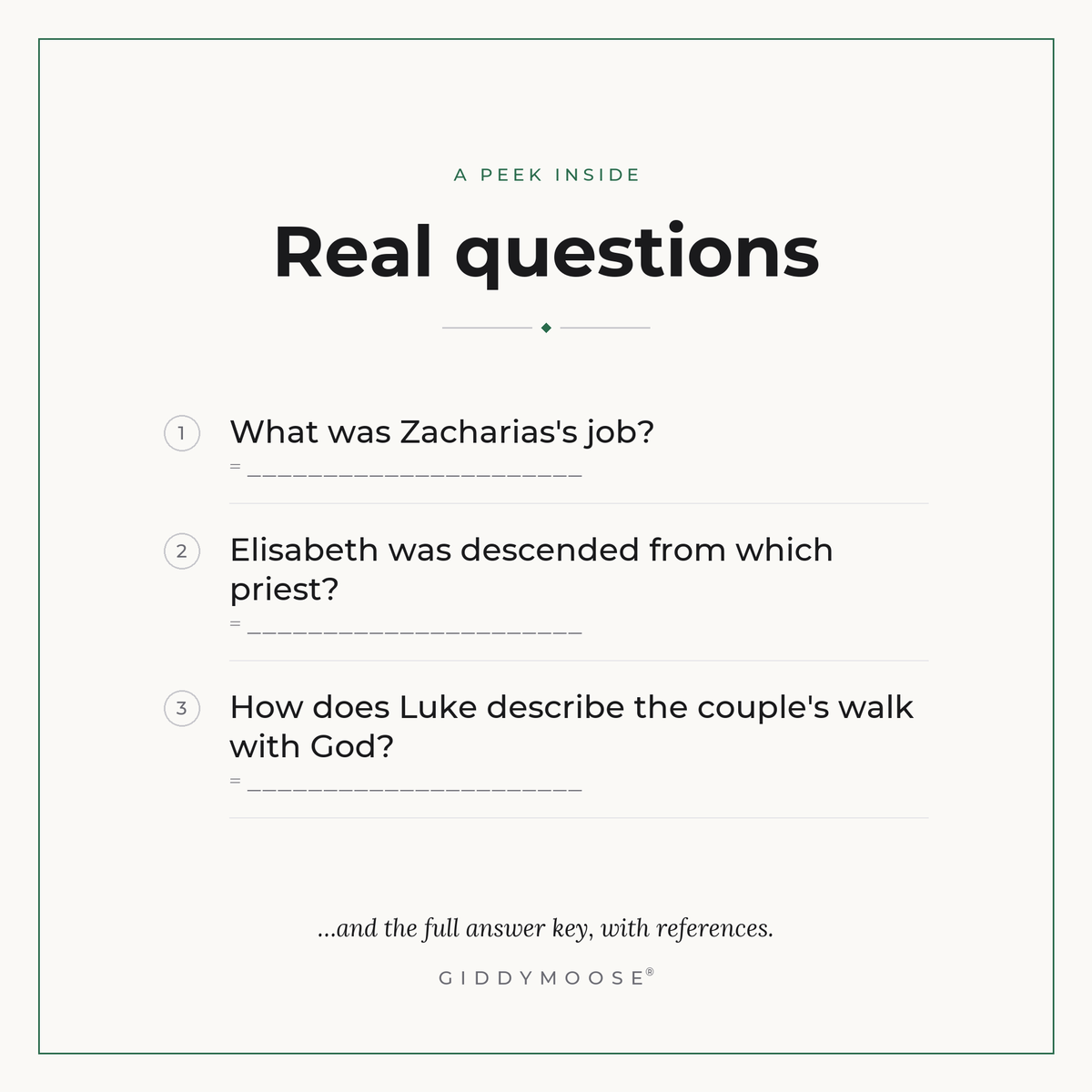Zacharias and Elisabeth Bible Trivia Printable — image 3