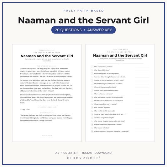 Naaman Bible Trivia Printable