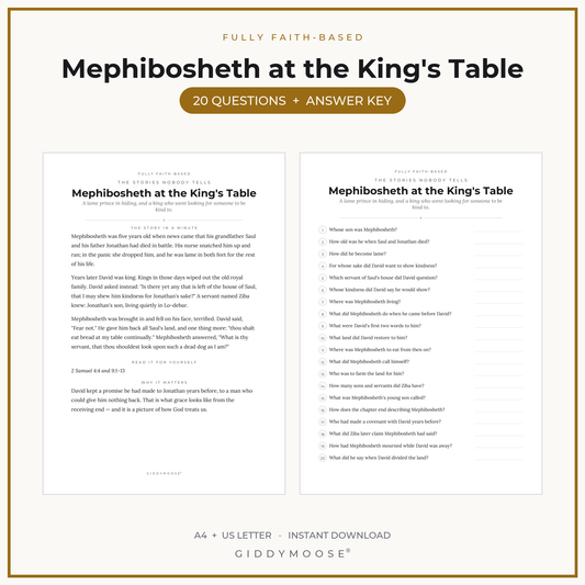 Mephibosheth Bible Trivia Printable